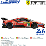 Modelauto 1:43 | Looksmart LSLM2252 | Ferrari 488 GTE Evo | AF Corse 2022 #52 - Miguel Molina Modelauto 1:43 | Looksmart LSLM2252 | Ferrari 488 GTE Evo | AF Corse 2022 #52 - Miguel Molina