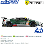 Modelauto 1:43 | Looksmart LSLM2254 | Ferrari 488 GTE Evo | Spirit of Race 2022 #55 - Duncan Cameron Modelauto 1:43 | Looksmart LSLM2254 | Ferrari 488 GTE Evo | Spirit of Race 2022 #55 - Duncan Cameron
