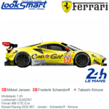 Modelauto 1:43 | Looksmart LSLM2257 | Ferrari 488 GTE Evo | Kessel Racing 2022 #57 - Mikkel Jensen Modelauto 1:43 | Looksmart LSLM2257 | Ferrari 488 GTE Evo | Kessel Racing 2022 #57 - Mikkel Jensen