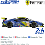 Modelauto 1:43 | Looksmart LSLM2259 | Ferrari 488 GTE Evo | Inception Racing 2022 #59 - Marvin Klein Modelauto 1:43 | Looksmart LSLM2259 | Ferrari 488 GTE Evo | Inception Racing 2022 #59 - Marvin Klein
