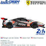 Modelauto 1:43 | Looksmart LSLM2266 | Ferrari 488 GTE Evo | JMW Motorsport 2022 #66 - Renger van der Zande Modelauto 1:43 | Looksmart LSLM2266 | Ferrari 488 GTE Evo | JMW Motorsport 2022 #66 - Renger van der Zande