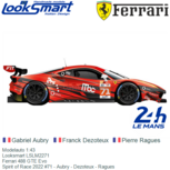 Modelauto 1:43 | Looksmart LSLM2271 | Ferrari 488 GTE Evo | Spirit of Race 2022 #71 - Gabriel Aubry Modelauto 1:43 | Looksmart LSLM2271 | Ferrari 488 GTE Evo | Spirit of Race 2022 #71 - Gabriel Aubry