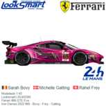 Modelauto 1:43 | Looksmart LSLM2285 | Ferrari 488 GTE Evo | Iron Dames 2022 #85 - Bovy - Frey - Gatting Modelauto 1:43 | Looksmart LSLM2285 | Ferrari 488 GTE Evo | Iron Dames 2022 #85 - Bovy - Frey - Gatting