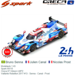 Modelauto 1:43 | Spark MV10 | Oreca 07 Gibson LMP2 | Vaillante Rebellion 2017 #13 France / Le Mans 24 Hours Modelauto 1:43 | Spark MV10 | Oreca 07 Gibson LMP2 | Vaillante Rebellion 2017 #13 France / Le Mans 24 Hours