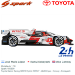 Modelauto 1:18 | Spark 18S800 | Toyota Gazoo Racing GR010 Hybrid 2022 #7 - López - Conway - Kobayashi Modelauto 1:18 | Spark 18S800 | Toyota Gazoo Racing GR010 Hybrid 2022 #7 - López - Conway - Kobayashi