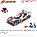 Modelauto 1:18 | Spark 18LM19 | Toyota Gazoo Racing TS050 Hybrid LMP1 2019 #8 - Buemi - Alonso - Nakajima Modelauto 1:18 | Spark 18LM19 | Toyota Gazoo Racing TS050 Hybrid LMP1 2019 #8 - Buemi - Alonso - Nakajima