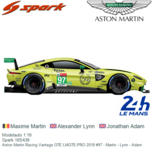 Modelauto 1:18 | Spark 18S439 | Aston Martin Racing Vantage GTE LMGTE-PRO 2019 #97 - Martin - Lynn - Adam Modelauto 1:18 | Spark 18S439 | Aston Martin Racing Vantage GTE LMGTE-PRO 2019 #97 - Martin - Lynn - Adam