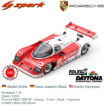Modelauto 1:43 | Spark US243 | Porsche 962C 1990 #2 - Herzog - Grohs - Stuck - Haywood Modelauto 1:43 | Spark US243 | Porsche 962C 1990 #2 - Herzog - Grohs - Stuck - Haywood