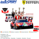 Modelauto 1:43 | Looksmart 22SPA52 | Ferrari 488 GT3 | AF Corse 2022 #52 - Machiels - Costantini - Bertolini - Rovera Modelauto 1:43 | Looksmart 22SPA52 | Ferrari 488 GT3 | AF Corse 2022 #52 - Machiels - Costantini - Bertolini - Rovera