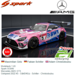 Modelauto 1:43 | Spark SG840 | Mercedes AMG GT3 | Getspeed 2022 #3 - Götz - Schiller - Christodoulou Modelauto 1:43 | Spark SG840 | Mercedes AMG GT3 | Getspeed 2022 #3 - Götz - Schiller - Christodoulou