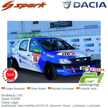 Modelauto 1:43 | Spark SG858 | Dacia Logan | SwiftWing.de Team mokoflex 2022 #118 - Bussman - Kriese - Lachmayer - Lachmayer Modelauto 1:43 | Spark SG858 | Dacia Logan | SwiftWing.de Team mokoflex 2022 #118 - Bussman - Kriese - Lachmayer - Lachmayer