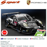 Modelauto 1:43 | Spark SG865 | Porsche 911 GT3 R | Toksport WRT 2022 #27 - Campbell - Andlauer - Jaminet Modelauto 1:43 | Spark SG865 | Porsche 911 GT3 R | Toksport WRT 2022 #27 - Campbell - Andlauer - Jaminet