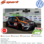 Modelauto 1:43 | Spark SG867 | Volkswagen Golf 7 TCR-SR | MSC Sinzig e.V. im ADAC 2022 #115 - Goroyan - Speich - Meuer - Hallmanns Modelauto 1:43 | Spark SG867 | Volkswagen Golf 7 TCR-SR | MSC Sinzig e.V. im ADAC 2022 #115 - Goroyan - Speich - Meuer - Hallmanns