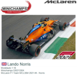 Modelauto 1:18 | Minichamps 530213304 | McLaren F1 Team MCL35M 2021 #4 - Norris Modelauto 1:18 | Minichamps 530213304 | McLaren F1 Team MCL35M 2021 #4 - Norris