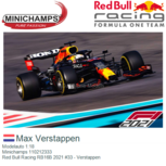 Modelauto 1:18 | Minichamps 110212333 | Red Bull Racing RB16B 2021 #33 - Verstappen Modelauto 1:18 | Minichamps 110212333 | Red Bull Racing RB16B 2021 #33 - Verstappen
