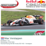 Modelauto 1:43 | Minichamps 410211633 | Red Bull Racing RB16B Honda 2021 #33 - Verstappen Modelauto 1:43 | Minichamps 410211633 | Red Bull Racing RB16B Honda 2021 #33 - Verstappen