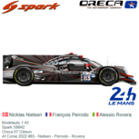 Modelauto 1:43 | Spark S8642 | Oreca 07 Gibson | Af Corse 2022 #83 - Nielsen - Perrodo - Rovera Modelauto 1:43 | Spark S8642 | Oreca 07 Gibson | Af Corse 2022 #83 - Nielsen - Perrodo - Rovera