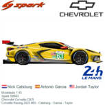 Modelauto 1:43 | Spark S8643 | Chevrolet Corvette C8.R | Corvette Racing 2022 #63 - Catsburg - Garcia - Taylor Modelauto 1:43 | Spark S8643 | Chevrolet Corvette C8.R | Corvette Racing 2022 #63 - Catsburg - Garcia - Taylor