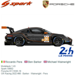 Modelauto 1:43 | Spark S8652 | Porsche 911 RSR-19 | GR Racing 2022 #86 - Barker - Wainwright - Pera Modelauto 1:43 | Spark S8652 | Porsche 911 RSR-19 | GR Racing 2022 #86 - Barker - Wainwright - Pera