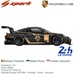 Modelauto 1:43 | Spark S8656 | Porsche 911 RSR-19 | Absolute Racing 2022 #99 - Picariello - Rump - Haryanto Modelauto 1:43 | Spark S8656 | Porsche 911 RSR-19 | Absolute Racing 2022 #99 - Picariello - Rump - Haryanto