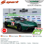 Modelauto 1:43 | Spark SG853 | Aston Martin Vantage AMR GT4 | Dörr Motorsport 2022 #95 - Dontje - Dörr - Hanke - Wiskirchen Modelauto 1:43 | Spark SG853 | Aston Martin Vantage AMR GT4 | Dörr Motorsport 2022 #95 - Dontje - Dörr - Hanke - Wiskirchen