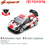 Modelauto 1:43 | Spark S6595 | Toyota Yaris WRC 2021 #1 - Ogier - Ingrassia Modelauto 1:43 | Spark S6595 | Toyota Yaris WRC 2021 #1 - Ogier - Ingrassia