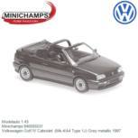 Modelauto 1:43 | Minichamps 940055531 | Volkswagen Golf IV Cabriolet (Mk.4/A4 Type 1J) Grey metallic 1997 Modelauto 1:43 | Minichamps 940055531 | Volkswagen Golf IV Cabriolet (Mk.4/A4 Type 1J) Grey metallic 1997