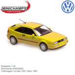 Modelauto 1:43 | Minichamps 940055602 | Volkswagen Corrado G60 Yellow 1990 Modelauto 1:43 | Minichamps 940055602 | Volkswagen Corrado G60 Yellow 1990