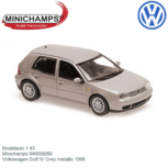 Modelauto 1:43 | Minichamps 940056060 | Volkswagen Golf IV Grey metallic 1999 Modelauto 1:43 | Minichamps 940056060 | Volkswagen Golf IV Grey metallic 1999