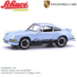Modelauto 1:43 | Schuco Junior Line 331507904 | Porsche 911 Carrera RS 2.7 Blauw 1973 Modelauto 1:43 | Schuco Junior Line 331507904 | Porsche 911 Carrera RS 2.7 Blauw 1973