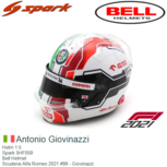 Helm 1:5 | Spark 5HF059 | Bell Helmet | Scuderia Alfa Romeo 2021 #99 - Antonio Giovinazzi Helm 1:5 | Spark 5HF059 | Bell Helmet | Scuderia Alfa Romeo 2021 #99 - Antonio Giovinazzi