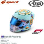 Helm 1:5 | Spark 5HF055 | Arai Helmet | McLaren 2021 #3 Helm 1:5 | Spark 5HF055 | Arai Helmet | McLaren 2021 #3