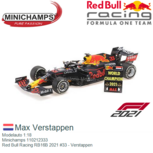 Modelauto 1:18 | Minichamps 110212333 | Red Bull Racing RB16B 2021 #33 - Verstappen Modelauto 1:18 | Minichamps 110212333 | Red Bull Racing RB16B 2021 #33 - Verstappen