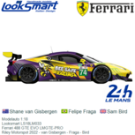 Modelauto 1:18 | Looksmart LS18LM033 | Ferrari 488 GTE EVO LMGTE-PRO | Riley Motorspot 2022 - van Gisbergen - Fraga - Bird Modelauto 1:18 | Looksmart LS18LM033 | Ferrari 488 GTE EVO LMGTE-PRO | Riley Motorspot 2022 - van Gisbergen - Fraga - Bird