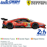 Modelauto 1:43 | Looksmart LSLM140 | Ferrari 488 GTE EVO LMGTE-PRO | AF Corse 2022 #52 - Molina - Fuoco - Rigon Modelauto 1:43 | Looksmart LSLM140 | Ferrari 488 GTE EVO LMGTE-PRO | AF Corse 2022 #52 - Molina - Fuoco - Rigon