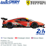 Modelauto 1:43 | Looksmart LSLM142 | Ferrari 488 GTE EVO LMGTE-PRO | AF Corse 2022 #21 - Ulrich - Vilander - Mann Modelauto 1:43 | Looksmart LSLM142 | Ferrari 488 GTE EVO LMGTE-PRO | AF Corse 2022 #21 - Ulrich - Vilander - Mann