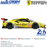 Modelauto 1:43 | Looksmart LSLM145 | Ferrari 488 GTE EVO LMGTE-AM | Kessel Racing 2022 #57 - Schandorff - Jensen - Kimura Modelauto 1:43 | Looksmart LSLM145 | Ferrari 488 GTE EVO LMGTE-AM | Kessel Racing 2022 #57 - Schandorff - Jensen - Kimura