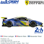 Modelauto 1:43 | Looksmart LSLM146 | Ferrari 488 GTE EVO LMGTE-AM | Inception Racing 2022 #59 - Ledogar - Klein - West Modelauto 1:43 | Looksmart LSLM146 | Ferrari 488 GTE EVO LMGTE-AM | Inception Racing 2022 #59 - Ledogar - Klein - West