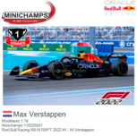 Modelauto 1:18 | Minichamps 110220501 | Red Bull Racing RB18 RBPT 2022 #1 - Max Verstappen Modelauto 1:18 | Minichamps 110220501 | Red Bull Racing RB18 RBPT 2022 #1 - Max Verstappen