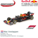 Modelauto 1:43 | Minichamps 410201733 | Red Bull Racing RB16 2020 #33 - M.Verstappen Modelauto 1:43 | Minichamps 410201733 | Red Bull Racing RB16 2020 #33 - M.Verstappen