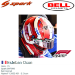 Helm 1:5 | Spark 5HF080 | Bell Helmet | Alpine F1 2022 #31 - E.Ocon Helm 1:5 | Spark 5HF080 | Bell Helmet | Alpine F1 2022 #31 - E.Ocon