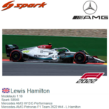 Modelauto 1:18 | Spark S8545 | Mercedes AMG W13 E-Performance | Mercedes-AMG Petronas F1 Team 2022 #44 - L.Hamilton Modelauto 1:18 | Spark S8545 | Mercedes AMG W13 E-Performance | Mercedes-AMG Petronas F1 Team 2022 #44 - L.Hamilton