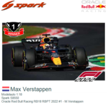 Modelauto 1:18 | Spark S8550 | Oracle Red Bull Racing RB18 RBPT 2022 #1 - M.Verstappen Modelauto 1:18 | Spark S8550 | Oracle Red Bull Racing RB18 RBPT 2022 #1 - M.Verstappen