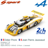 Modelauto 1:18 | Spark 18LM78 | Alpine A442 ELF 1978 #2 - D.Pironi - J.Jaussaud Modelauto 1:18 | Spark 18LM78 | Alpine A442 ELF 1978 #2 - D.Pironi - J.Jaussaud
