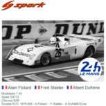 Modelauto 1:43 | Spark S4713 | Chevron B36 | Societé ROC 1976 #26 - A.Flotard - F.Stalder - A.Dufréne Modelauto 1:43 | Spark S4713 | Chevron B36 | Societé ROC 1976 #26 - A.Flotard - F.Stalder - A.Dufréne