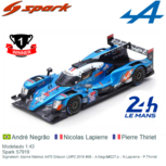Modelauto 1:43 | Spark S7919 | Alpine A470 Gibson LMP2 | Signatech Alpine Matmut 2019 #36 France / Le Mans 24 Hours Modelauto 1:43 | Spark S7919 | Alpine A470 Gibson LMP2 | Signatech Alpine Matmut 2019 #36 France / Le Mans 24 Hours