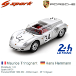Modelauto 1:43 | Spark S9731 | Porsche RS60 1960 #34 - H.Herrmann - M.Trintignant Modelauto 1:43 | Spark S9731 | Porsche RS60 1960 #34 - H.Herrmann - M.Trintignant