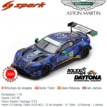 Modelauto 1:43 | Spark US136 | Aston Martin Vantage GT3 | Heart Of Racing Team 2020 #23 - R.de Angelis - N.Thiim - A.Riberas - I.James Modelauto 1:43 | Spark US136 | Aston Martin Vantage GT3 | Heart Of Racing Team 2020 #23 - R.de Angelis - N.Thiim - A.Riberas - I.James