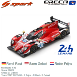 Modelauto 1:43 | Spark S8628 | Oreca 07 Gibson | Team WRT 2022 #31 - R.Frijns - R.Rast - S.Gelael Modelauto 1:43 | Spark S8628 | Oreca 07 Gibson | Team WRT 2022 #31 - R.Frijns - R.Rast - S.Gelael