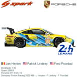 Modelauto 1:43 | Spark S8653 | Porsche 911 RSR-19 | Dempsey Proton Racing 2022 #88 - J.Heylen - P.Lindsey - F.Poordad Modelauto 1:43 | Spark S8653 | Porsche 911 RSR-19 | Dempsey Proton Racing 2022 #88 - J.Heylen - P.Lindsey - F.Poordad